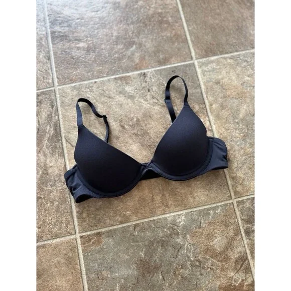 Skims Fits Everybody Scoop Plunge Bra Onyx Size 34A - Picture 3 of 7